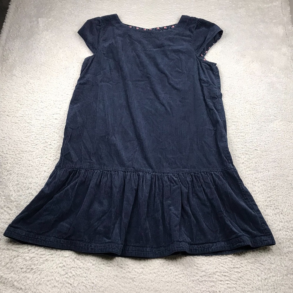Maeve Anthropologie Tessa Dress Womens UK 20 US 16 Navy Corduroy Ruffle Tunic